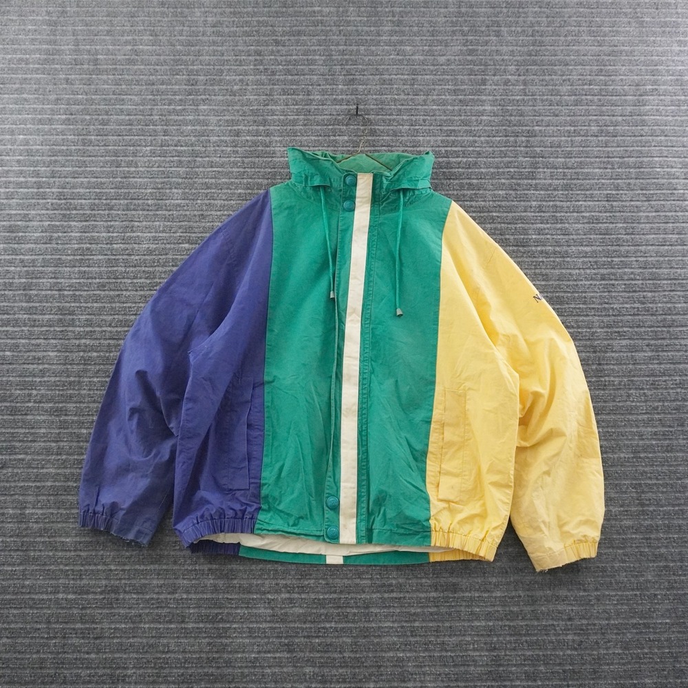 Vintage 90s Nautica Sailing Jacket Men XL Multi Colorblock Windbreaker